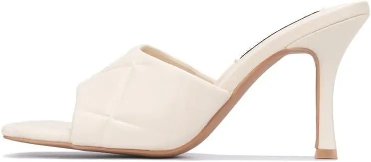 Cape Robbin Rolex Going Hard to Flex Slip ON Mule Heels Black Quilted Mules