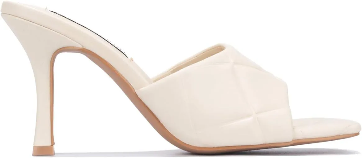 Cape Robbin Rolex Going Hard to Flex Slip ON Mule Heels Black Quilted Mules