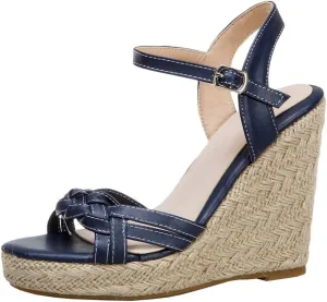 Caradise Womens Platform Espadrille Wedge Sandals Open Toe Ankle Strap Pumps