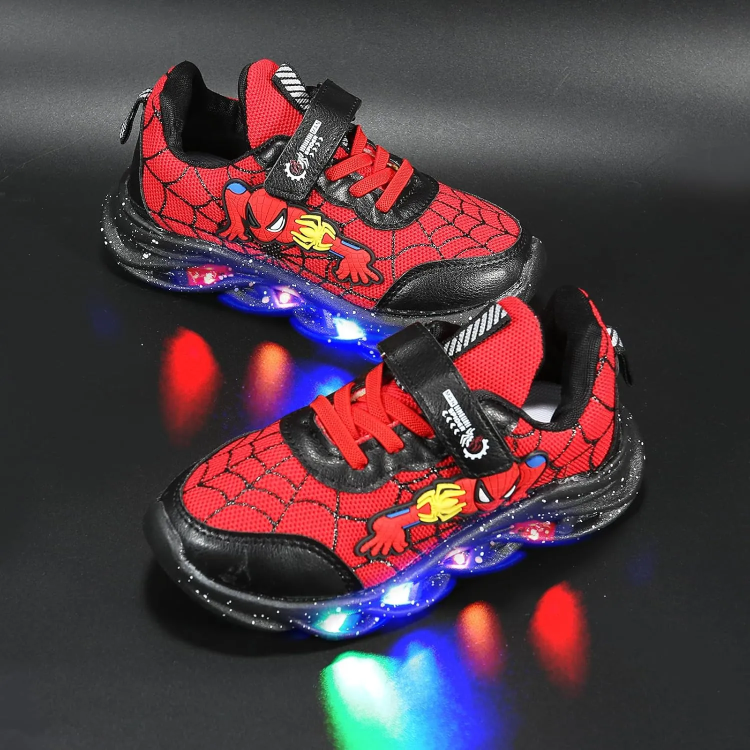 Cartoon LED Illuminated Sneakers for Outdoor Sports and Running with Breathable Design