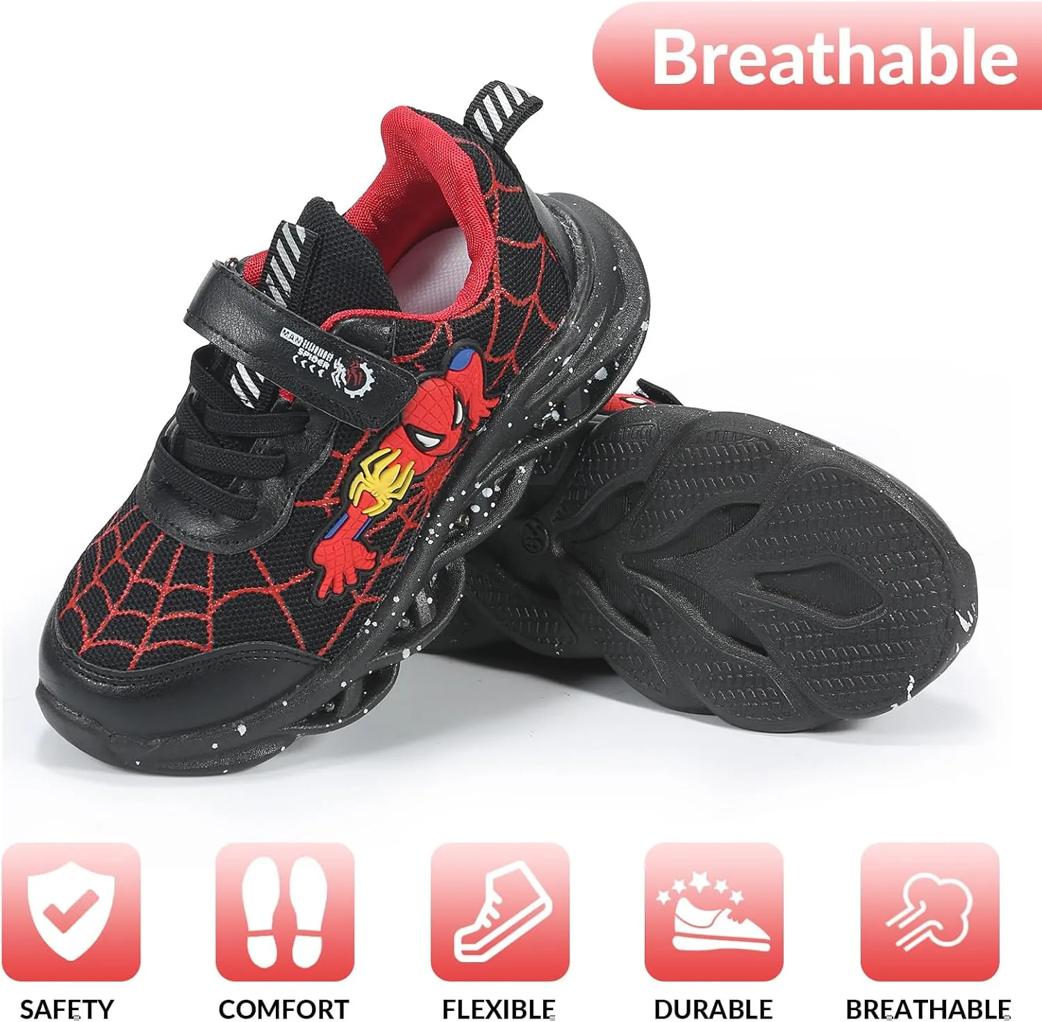 Cartoon LED Illuminated Sneakers for Outdoor Sports and Running with Breathable Design