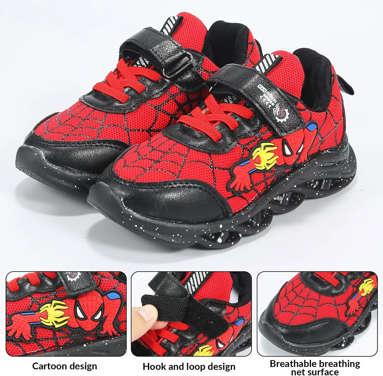 Cartoon LED Illuminated Sneakers for Outdoor Sports and Running with Breathable Design