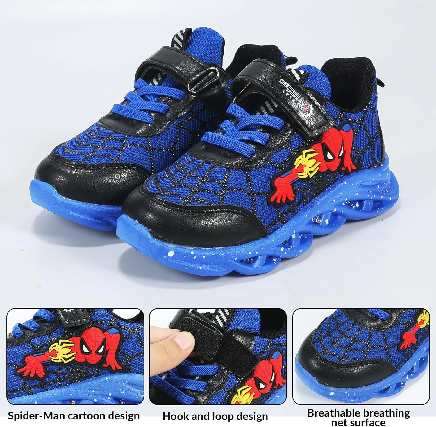 Cartoon LED Illuminated Sneakers for Outdoor Sports and Running with Breathable Design