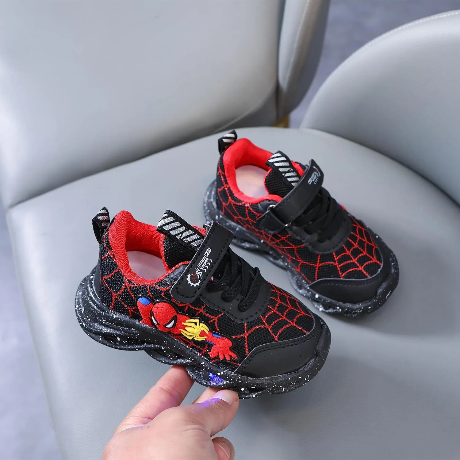 Cartoon LED Illuminated Sneakers for Outdoor Sports and Running with Breathable Design