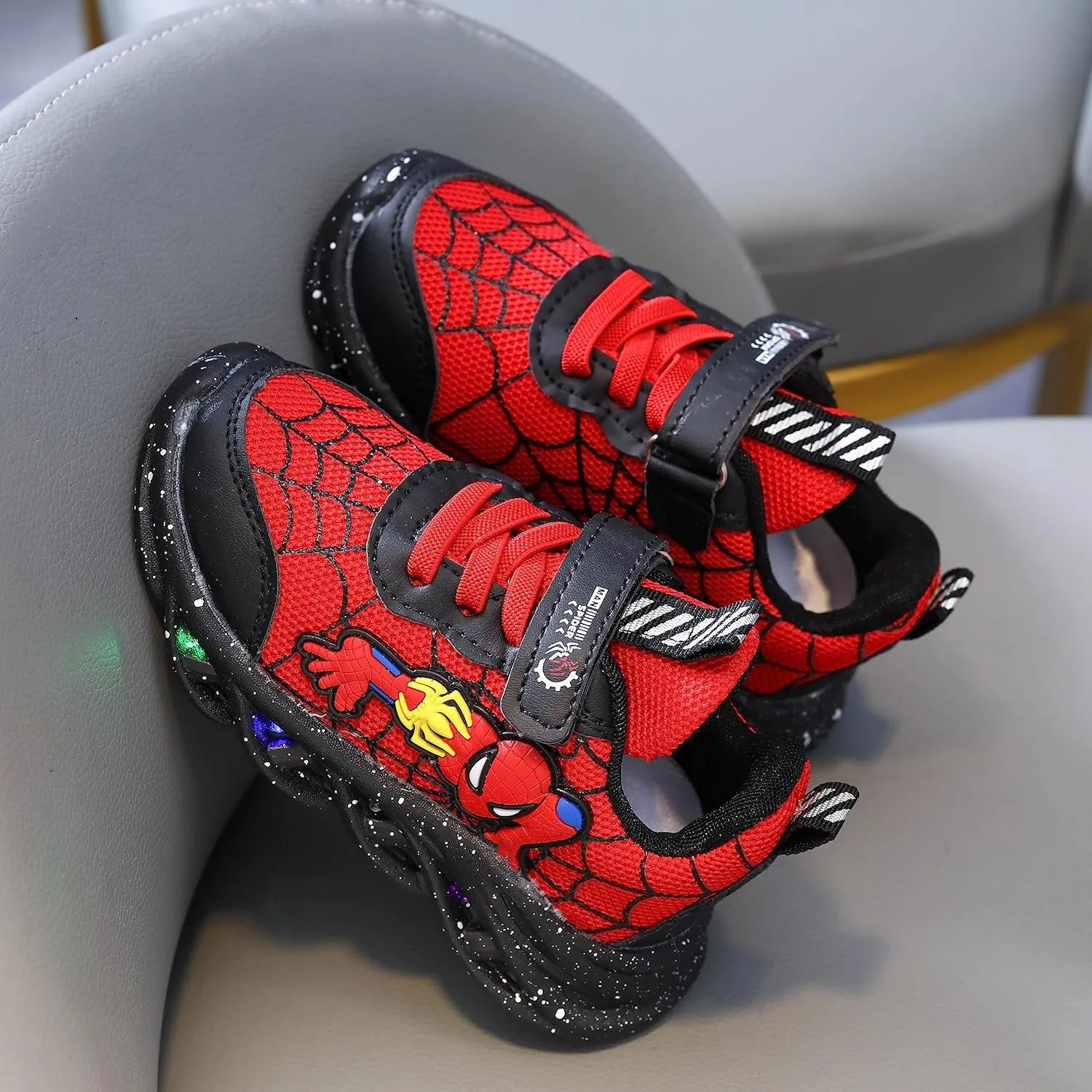 Cartoon LED Illuminated Sneakers for Outdoor Sports and Running with Breathable Design