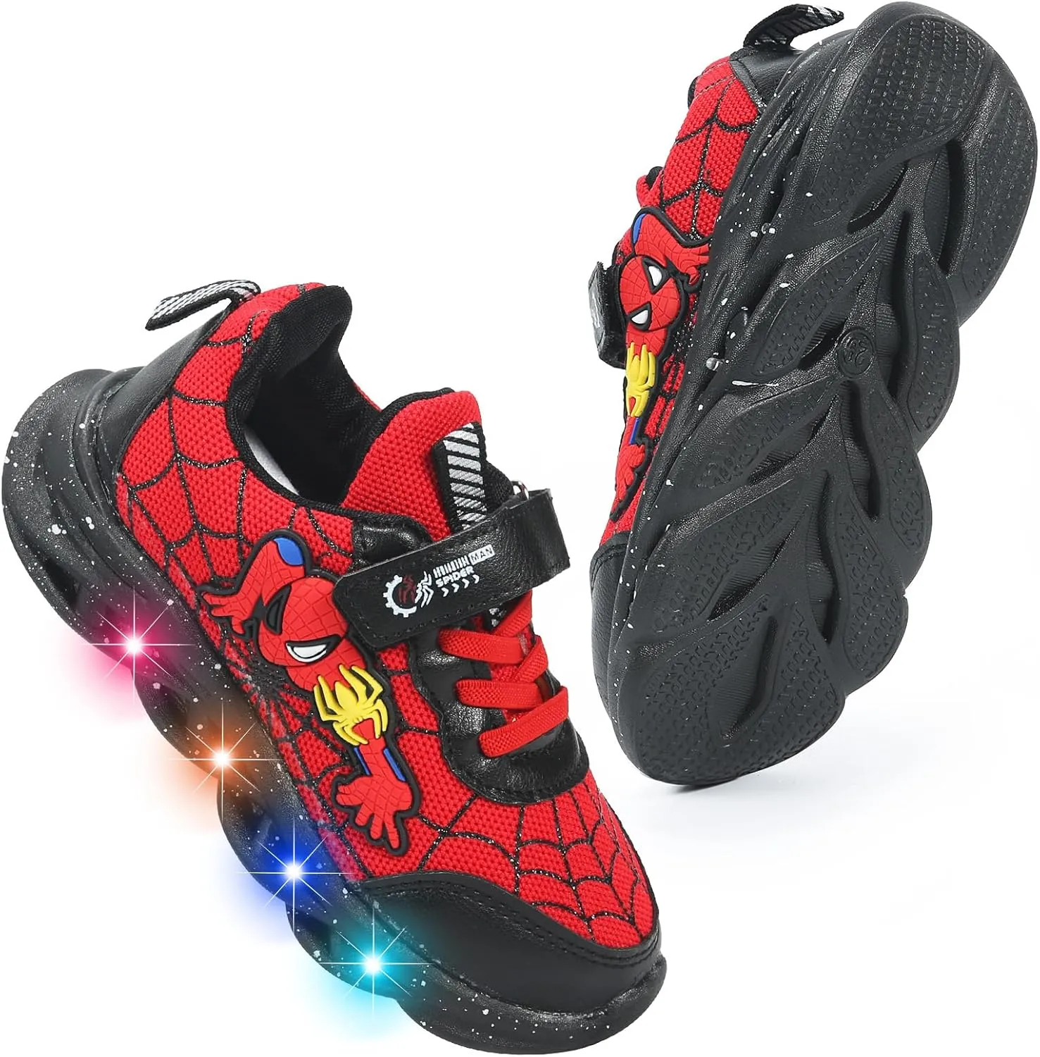Cartoon LED Illuminated Sneakers for Outdoor Sports and Running with Breathable Design