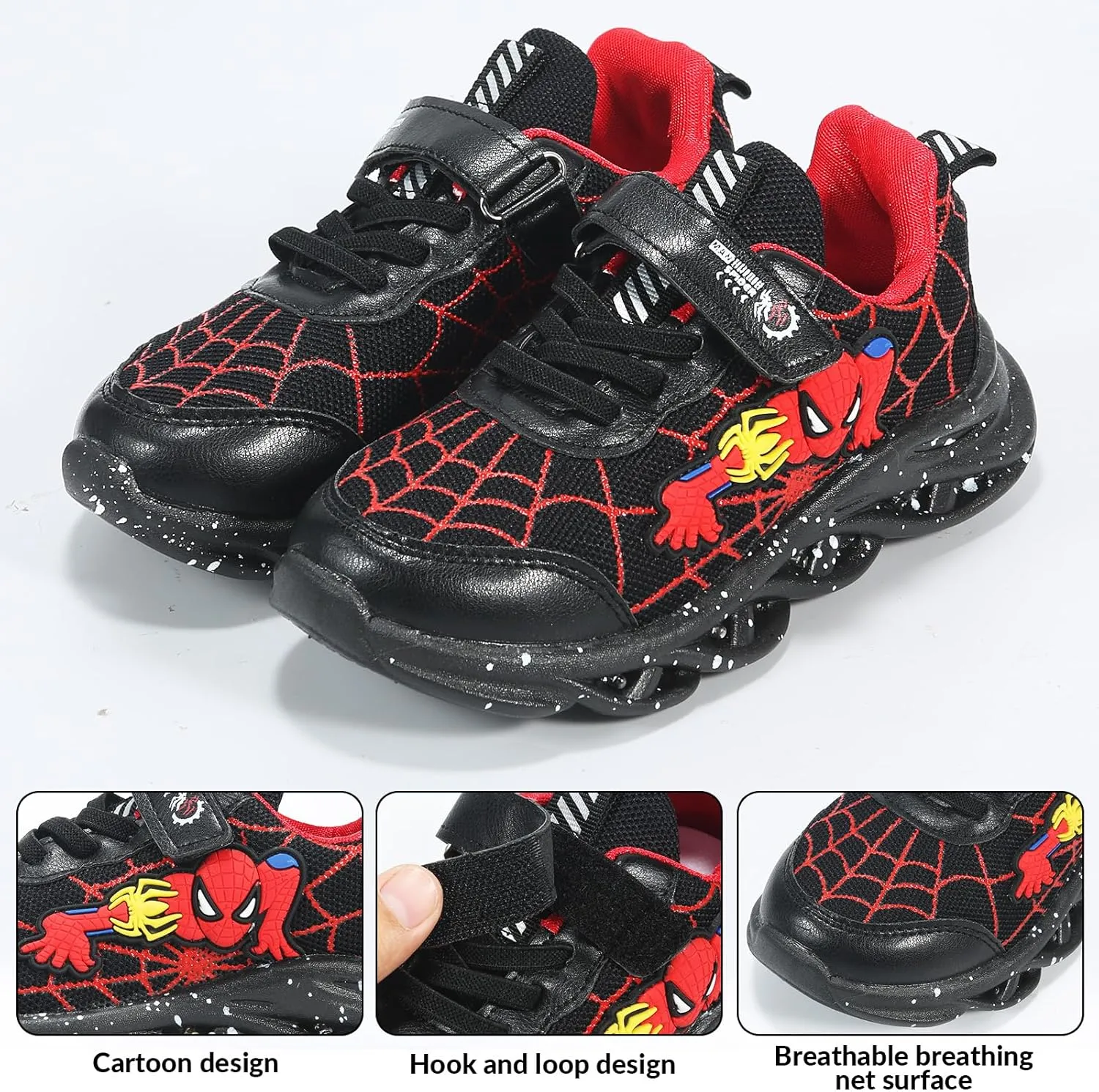 Cartoon LED Illuminated Sneakers for Outdoor Sports and Running with Breathable Design