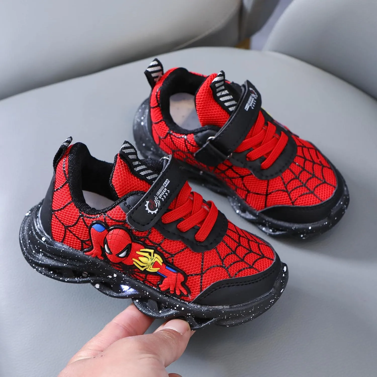 Cartoon LED Illuminated Sneakers for Outdoor Sports and Running with Breathable Design