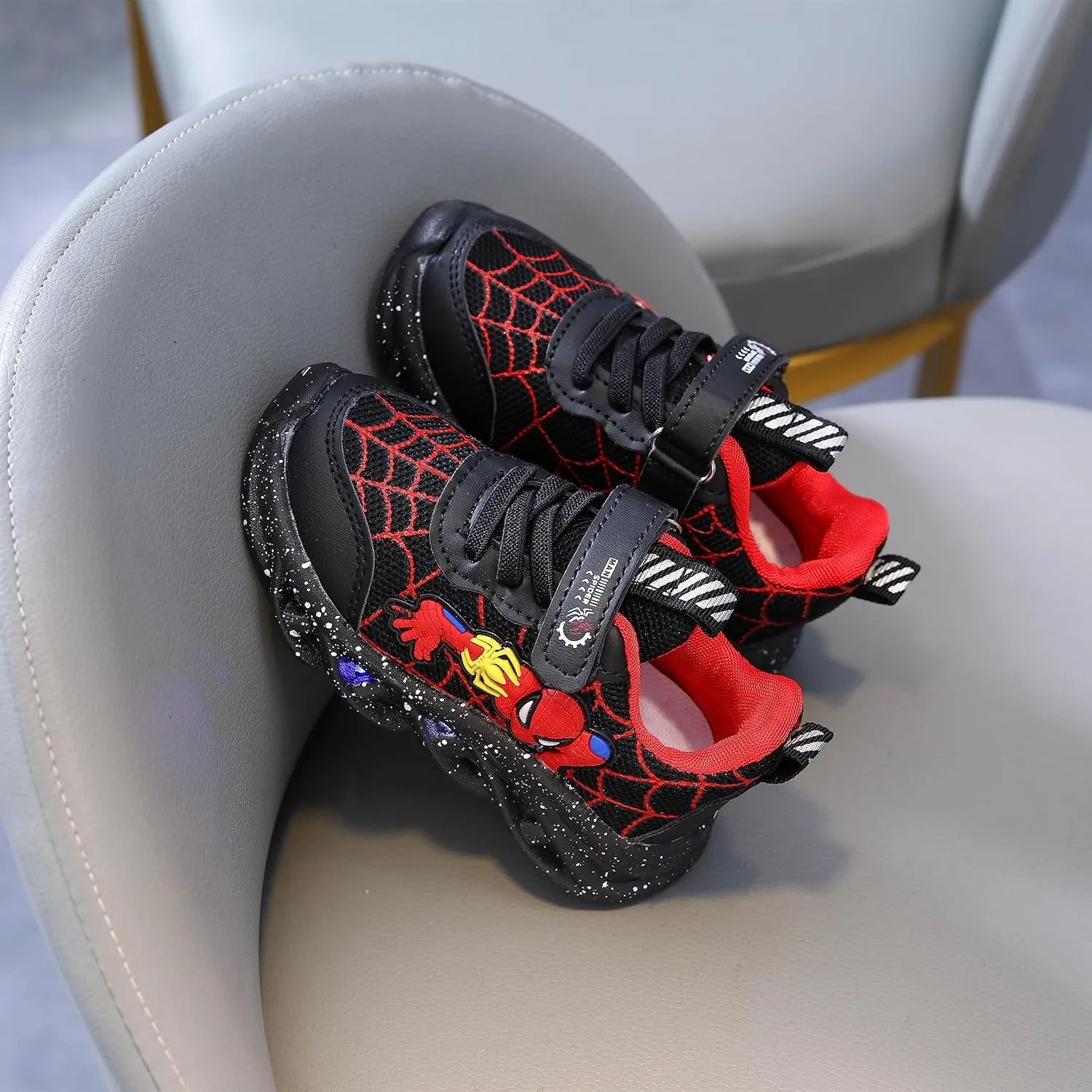 Cartoon LED Illuminated Sneakers for Outdoor Sports and Running with Breathable Design