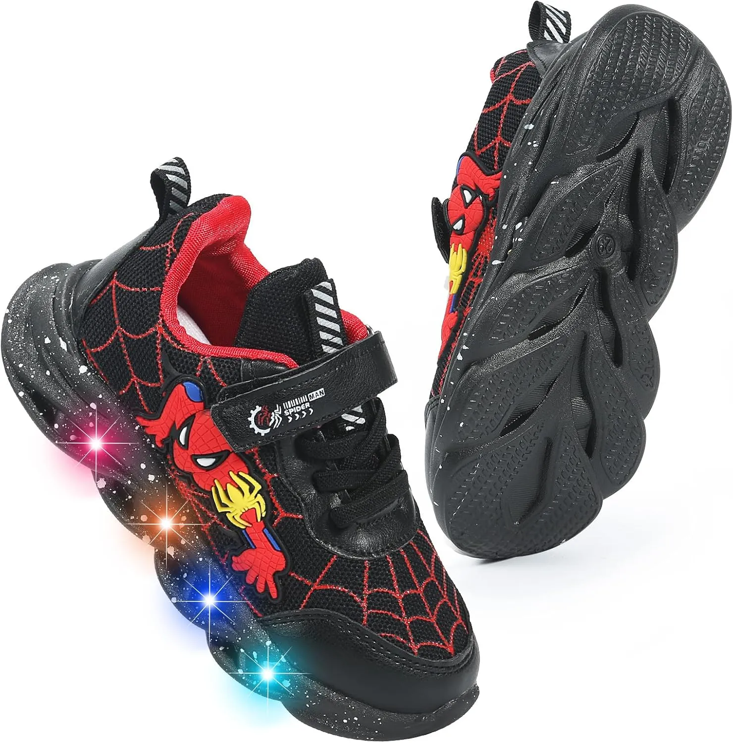 Cartoon LED Illuminated Sneakers for Outdoor Sports and Running with Breathable Design