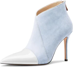 Castamere Women Stiletto High Heel Pointed Toe Ankle Boots Short Bootie Zipper Slip-on Party Office Dress Boots 3.9 Inches