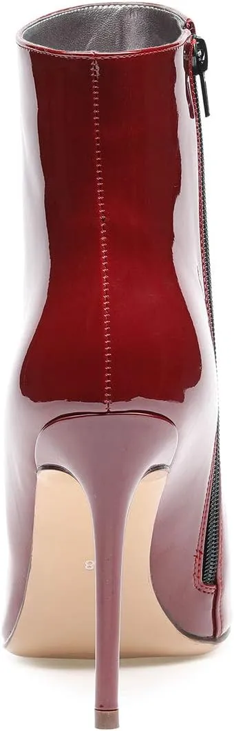 Castamere Womens High Heel Ankle Boots Pointed Toe Slip-on Buckle Stiletto Boot 10CM Heels