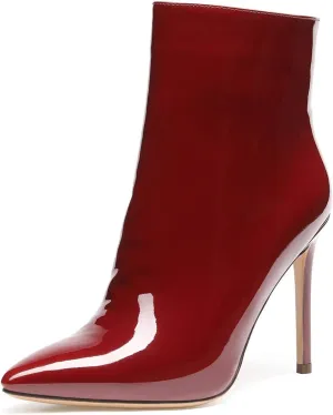 Castamere Womens High Heel Ankle Boots Pointed Toe Slip-on Buckle Stiletto Boot 10CM Heels