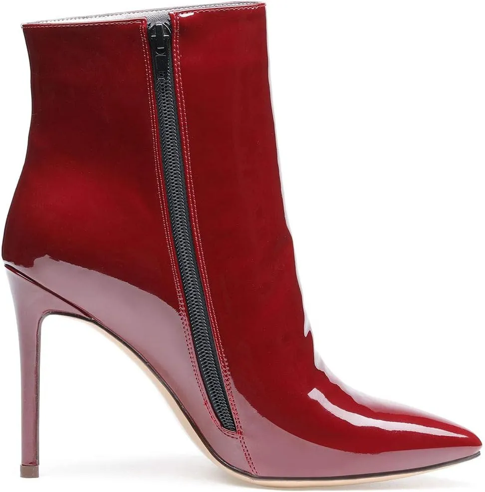 Castamere Womens High Heel Ankle Boots Pointed Toe Slip-on Buckle Stiletto Boot 10CM Heels