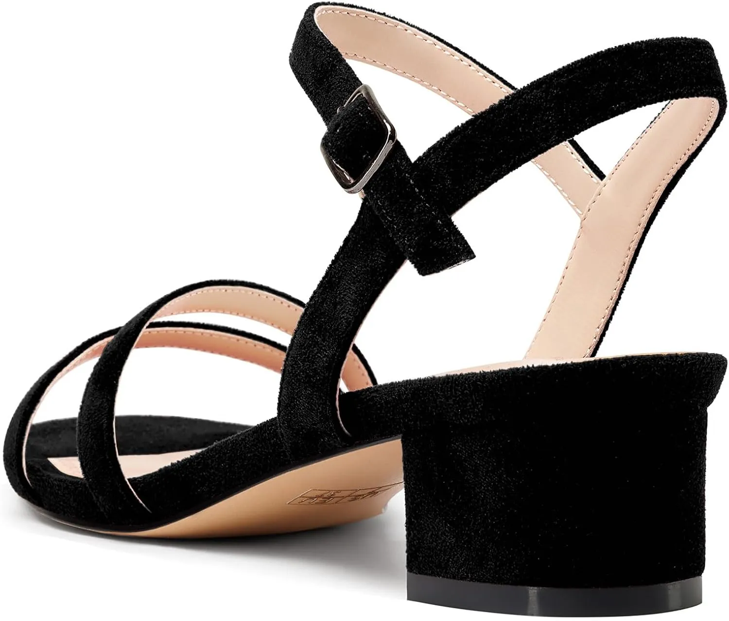 Castamere Womens Low Chunky Block Kitten Heel Open Toe Ankle Strap Slingback Sandals Gladiator Prom Dress 1.2 Inches Heels