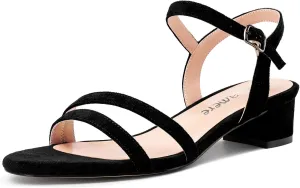Castamere Womens Low Chunky Block Kitten Heel Open Toe Ankle Strap Slingback Sandals Gladiator Prom Dress 1.2 Inches Heels
