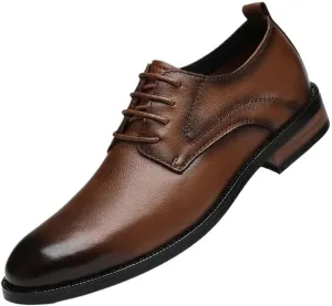 Casual Retro Moccasins, Comfortable Leisure Footwear for Daily Wear, Men's Dress Oxfords Shoes, Formal Lace-up Business Height Increase, Stylish Party Loafers for Men