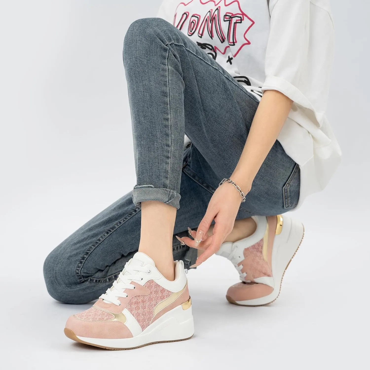 Cestfini Fashion Wedge Heeled Sneakers for Women