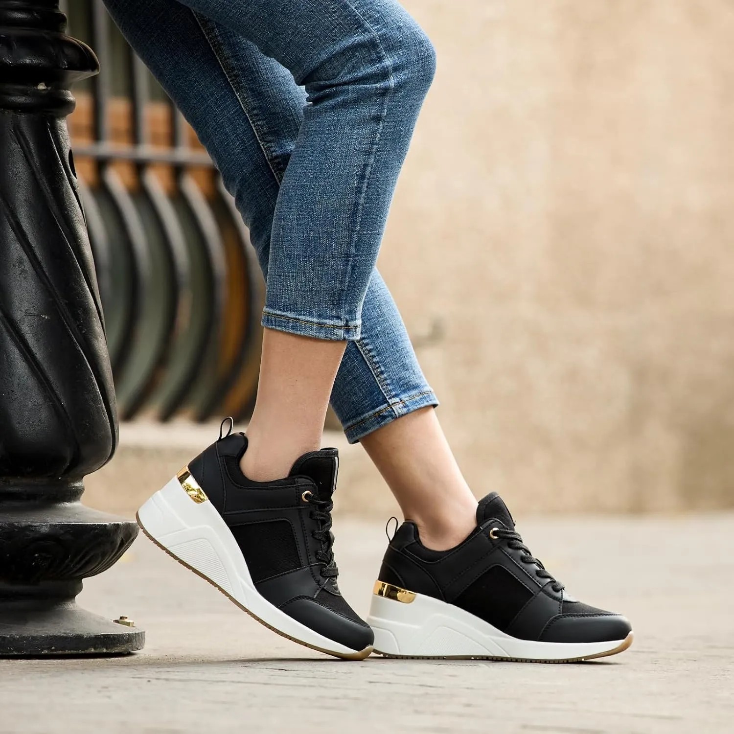 Cestfini Wedge Sneakers for Women - Wedge Tennis Shoes Non-Slip Women Fashion Sneakers