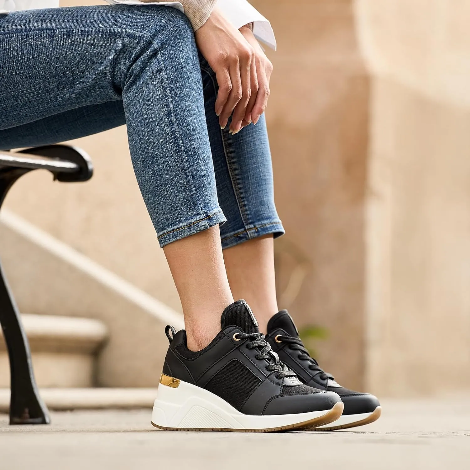 Cestfini Wedge Sneakers for Women - Wedge Tennis Shoes Non-Slip Women Fashion Sneakers