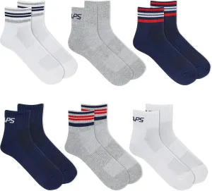Chaps Sport Cushioned Repreve Athletic Socks-6 Pair Pack-Breathable Front Mesh and Arch Support, Men's Shoe Size: 6-12