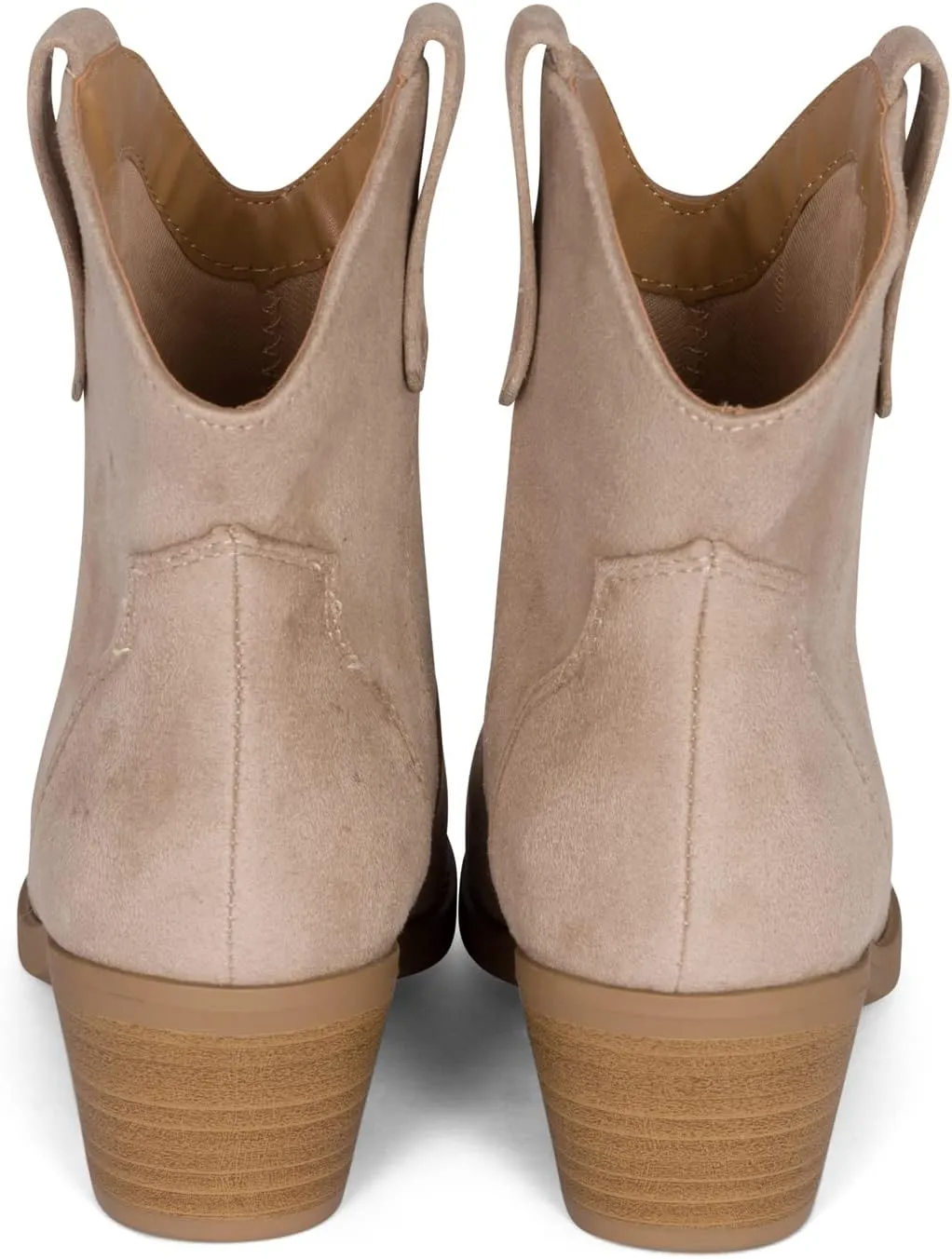 Chariot & Co Cowboy Boots for Women - Western Style Stacked Heel Ankle Boot - Seamy