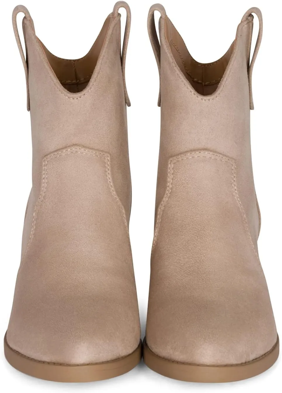 Chariot & Co Cowboy Boots for Women - Western Style Stacked Heel Ankle Boot - Seamy
