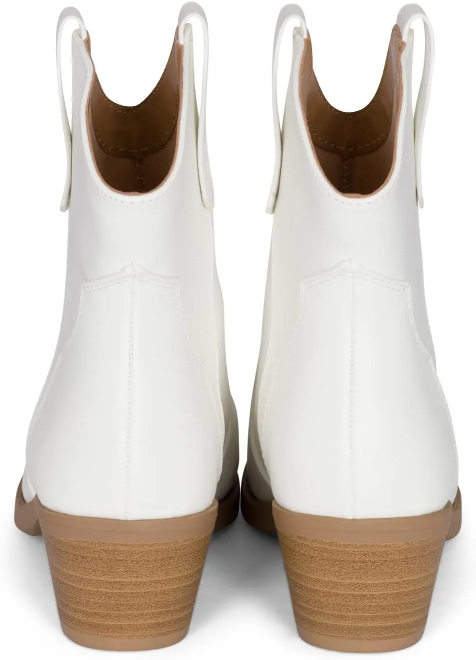 Chariot & Co Cowboy Boots for Women - Western Style Stacked Heel Ankle Boot - Seamy