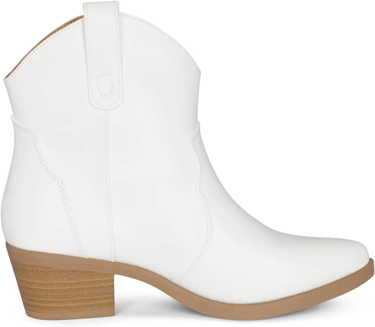 Chariot & Co Cowboy Boots for Women - Western Style Stacked Heel Ankle Boot - Seamy