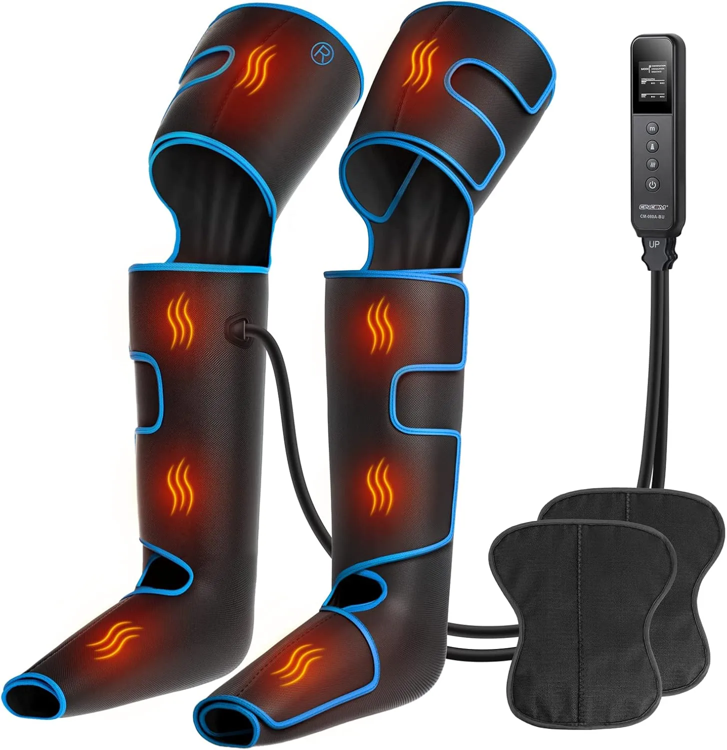 CINCOM Leg Massager with Heat and Compression, Air Compression Leg Massager for Circulation and Pain Relief Muscles Relaxation Gifts - FSA HSA Eligible