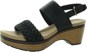 Clarks Womens Seannah Step Leather Cushioned Footbed Platform Sandals