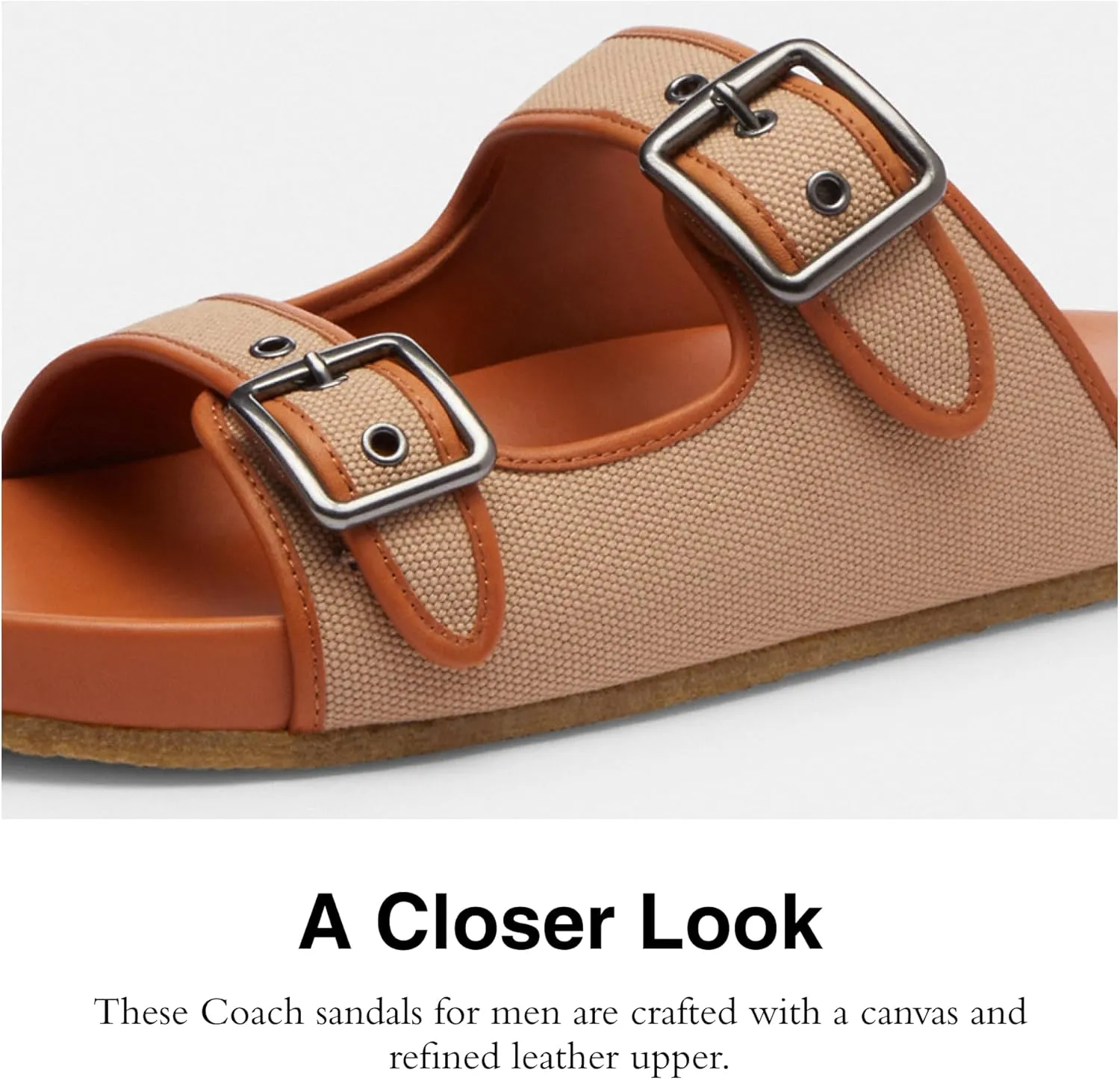 Coach Men's Canvas Buckle Strap Sandal
