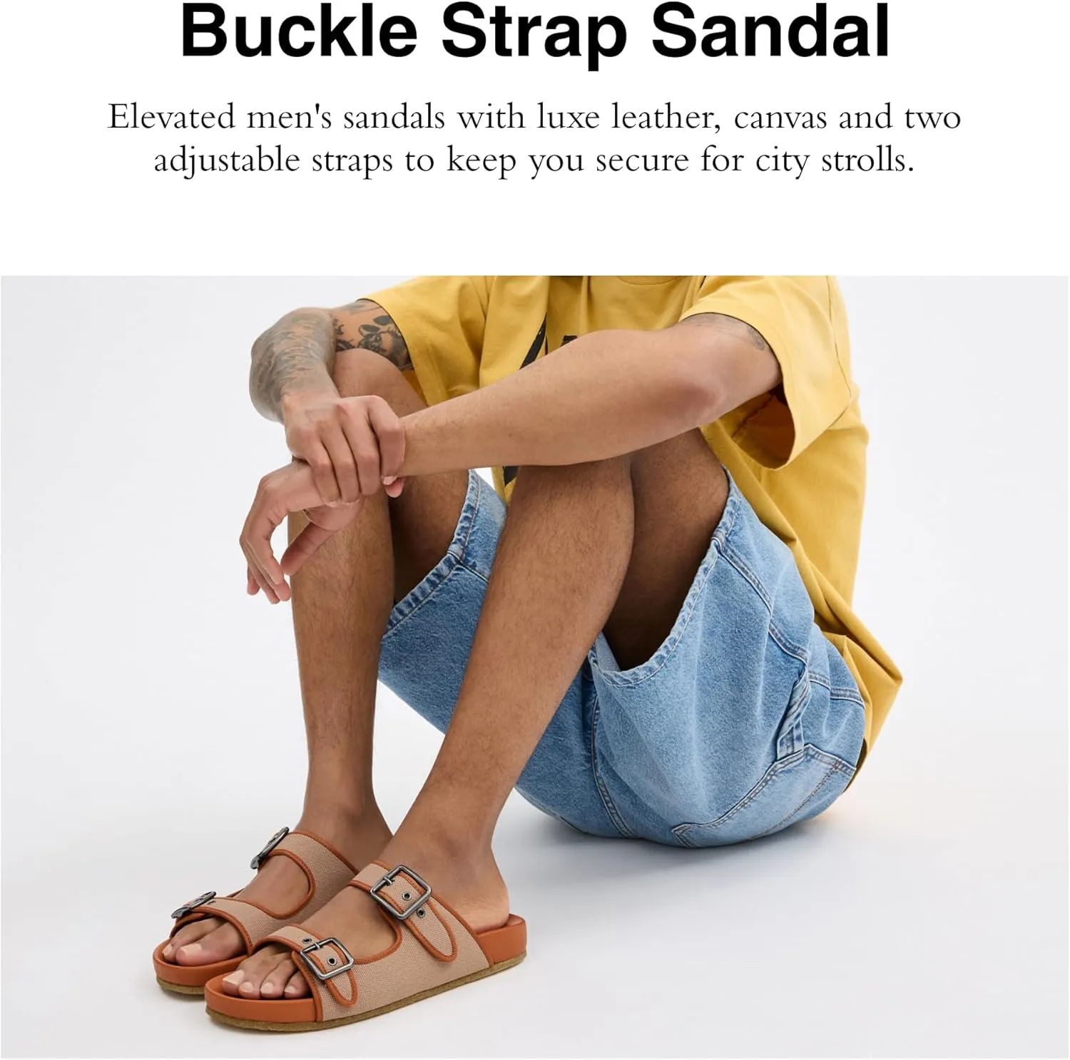 Coach Men's Canvas Buckle Strap Sandal