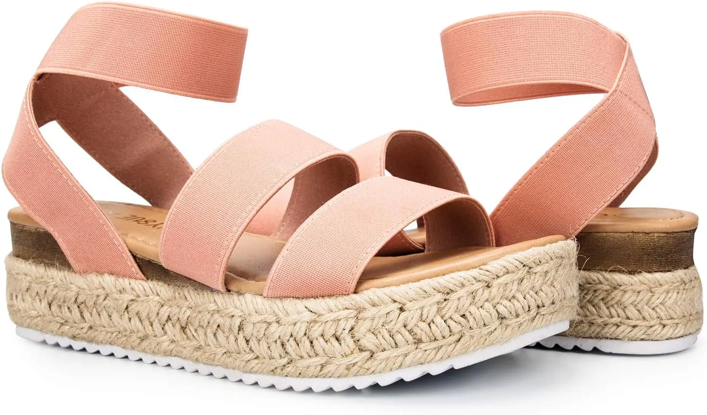 COASIS Women's Open Toe Platform Espadrilles Wedge Sandals with Ankle Strap Summer Casual Sandals