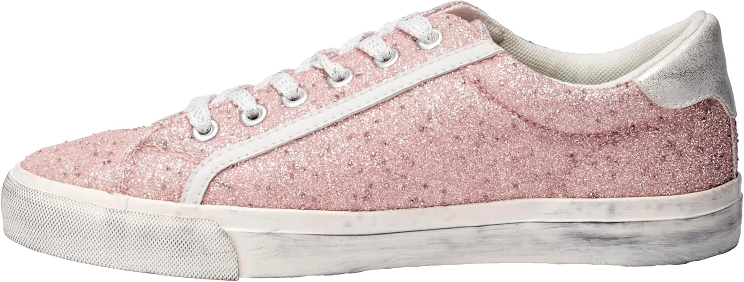 Corkys Footwear Hey Girl Womens Big Dipper Fashion Sneakers - Featuring a Star Patch on The Side with Stud Embellishments, Comfortable Insoles, and A Lace-up Design