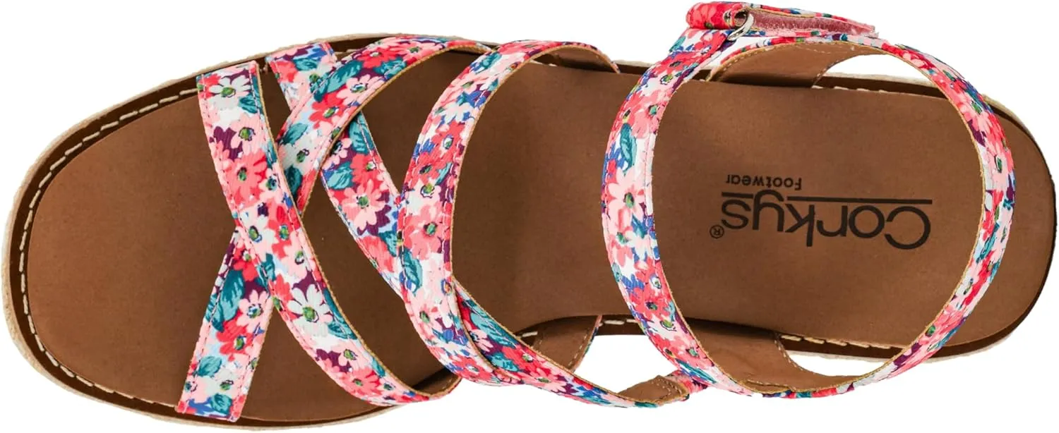 Corkys Footwear Women's All Nighter 3-Inch Wedge - Features A Jute-wrapped Heel, An Elegant Strappy Upper, And Memory Foam EVA Insoles For All Day Comfort