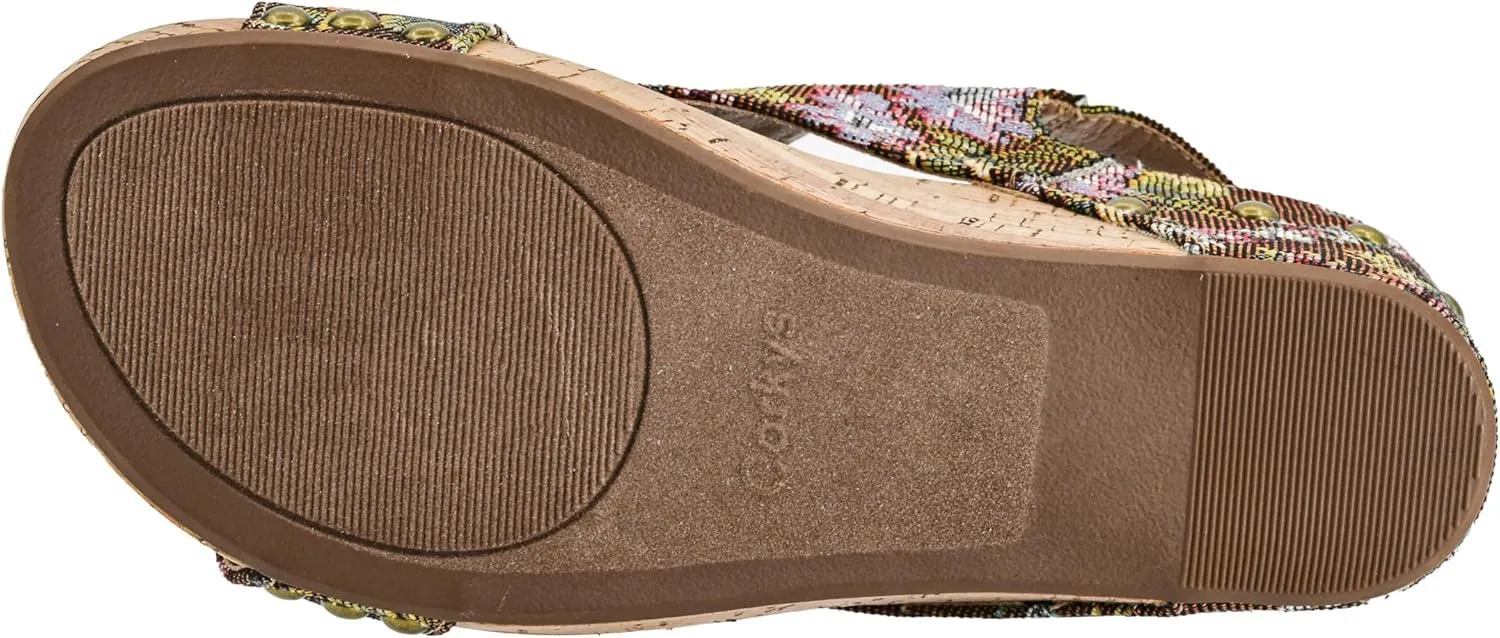 Corkys Footwear Womens Carley Wedges, Featuring Corkys EVA Foam Cushioned Insoles, A 2.5 Inch Heel, Lightweight For All Day Wear, And Hook And Loop Closure