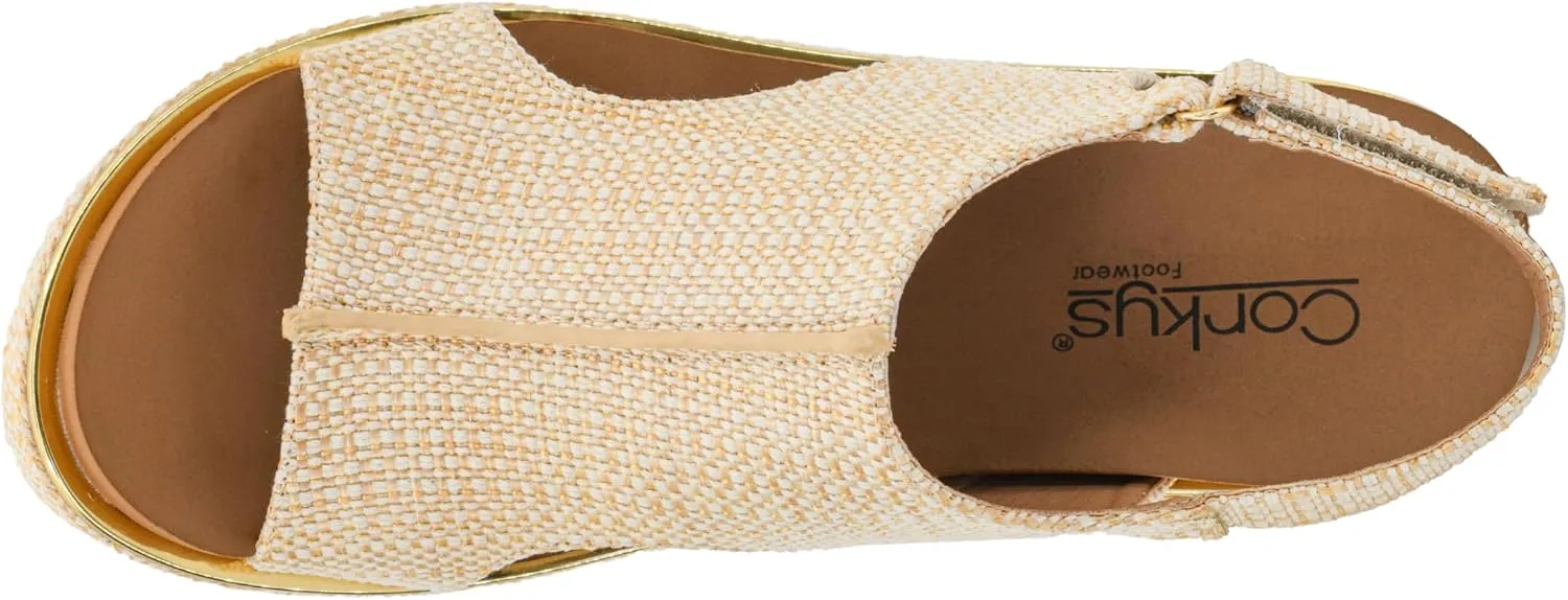 Corkys Footwear Womens Carley Wedges, Featuring Corkys EVA Foam Cushioned Insoles, A 2.5 Inch Heel, Lightweight For All Day Wear, And Hook And Loop Closure