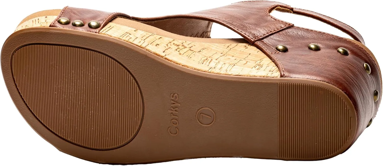 Corkys Footwear Womens Carley Wedges, Featuring Corkys EVA Foam Cushioned Insoles, A 2.5 Inch Heel, Lightweight For All Day Wear, And Hook And Loop Closure