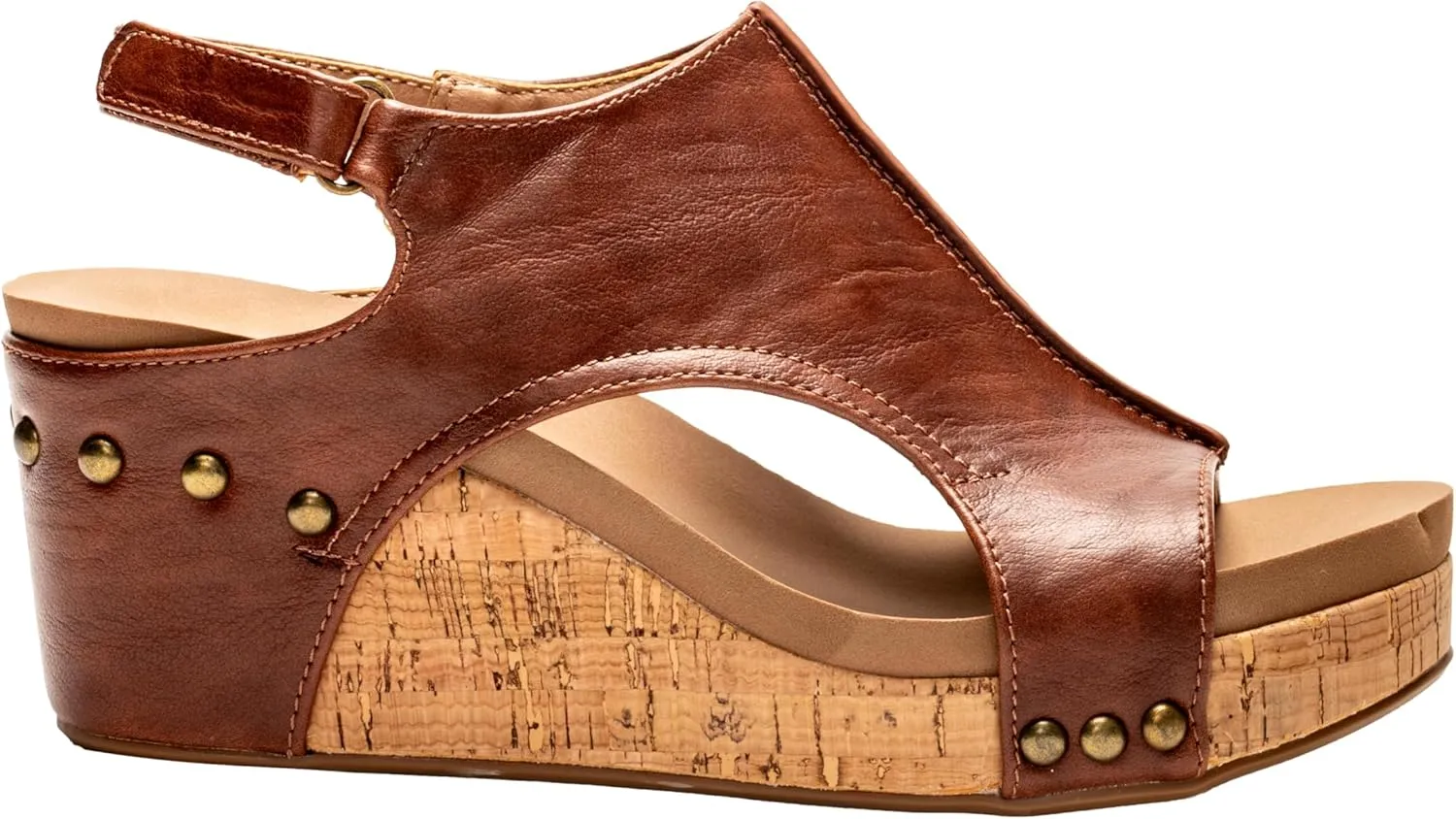 Corkys Footwear Womens Carley Wedges, Featuring Corkys EVA Foam Cushioned Insoles, A 2.5 Inch Heel, Lightweight For All Day Wear, And Hook And Loop Closure