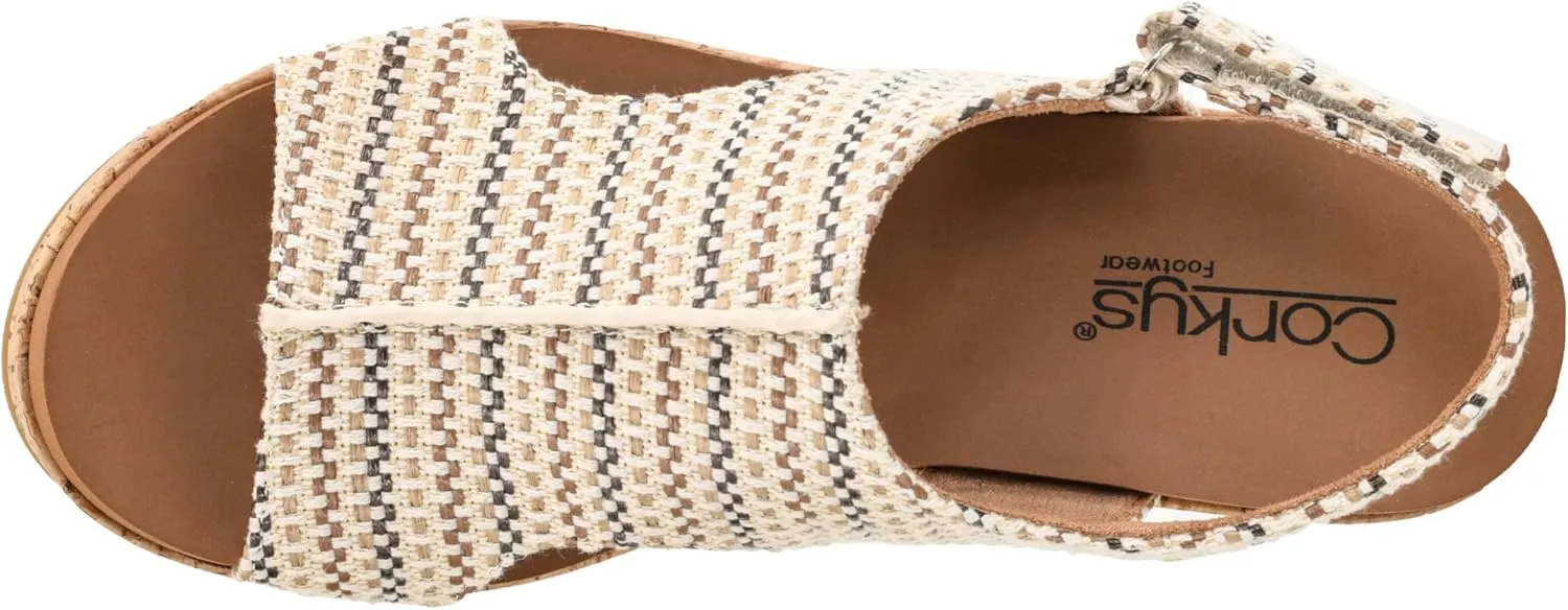 Corkys Footwear Women's Miss Carley Platform Sandal, 3 Inch Heel, Trendy And Comfortable Peep Toe with Adjustable Hook and Loop Strap, Year Round Wear