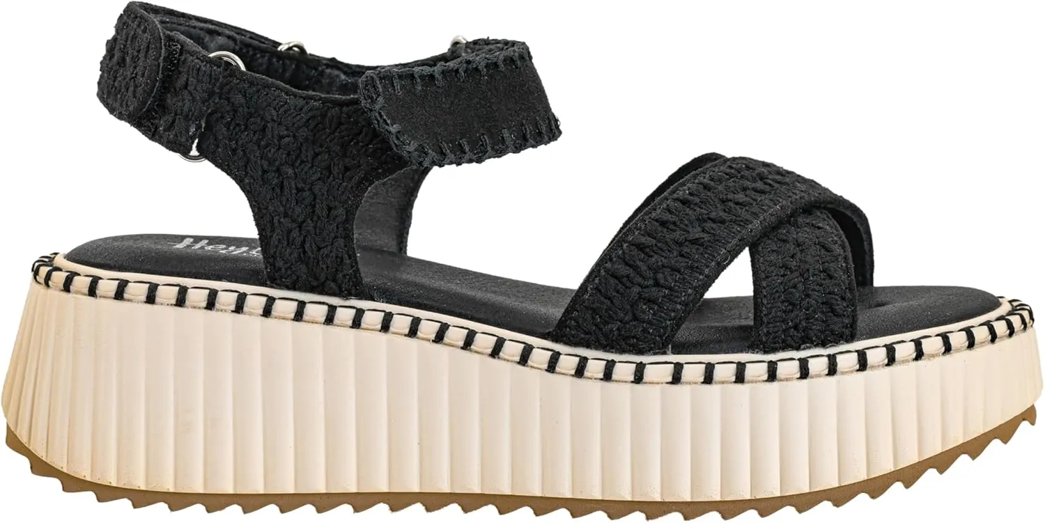 Corkys Footwear Women's Total Catch Sandals: Criss-Cross Style Straps with 1.75-Inch Platform and Secure Hook And Loop Ankle Closure for Comfort and Fashion