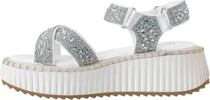 Corkys Footwear Women's Total Catch Sandals: Criss-Cross Style Straps with 1.75-Inch Platform and Secure Hook And Loop Ankle Closure for Comfort and Fashion
