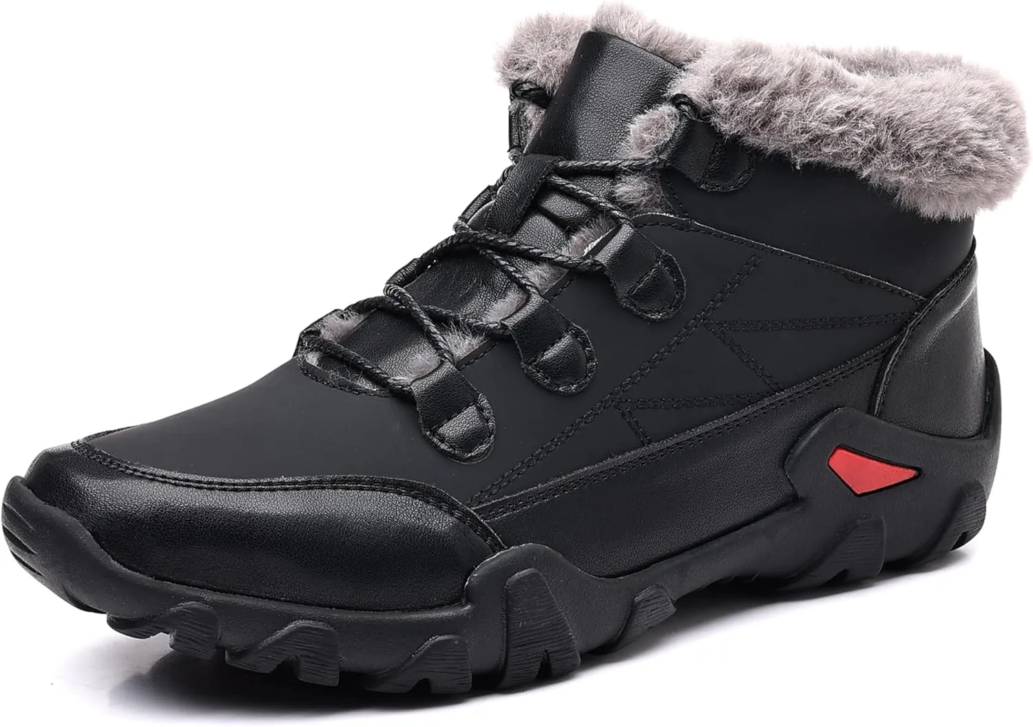 COSIDRAM Mens Snow Boots Outdoor Winter Warm Hiking Ankle Boots Anti Slip Insulated Work Shoes