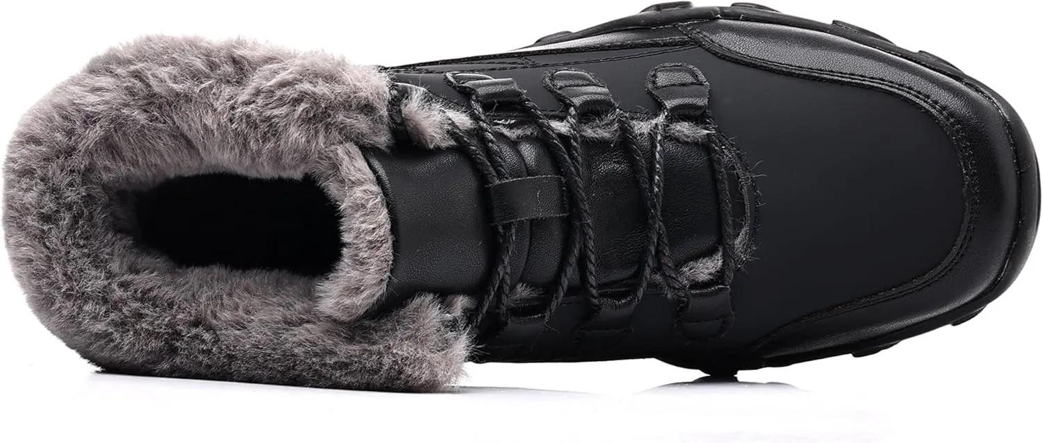 COSIDRAM Mens Snow Boots Outdoor Winter Warm Hiking Ankle Boots Anti Slip Insulated Work Shoes