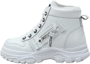 Cotton Shoes Women's Winter Plus Velvet New Versatile Warm High Top Boots Cotton Shoes Winter Shoes Summer Sandals Size 6, 6.5