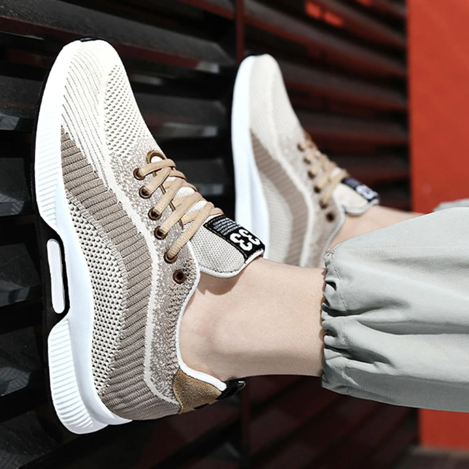 Couple Men's Elevator Shoes Men's Casual Mesh Trainers Lightweight Breathable Lace Up Sports Shoes Vintage Mens Sneaker