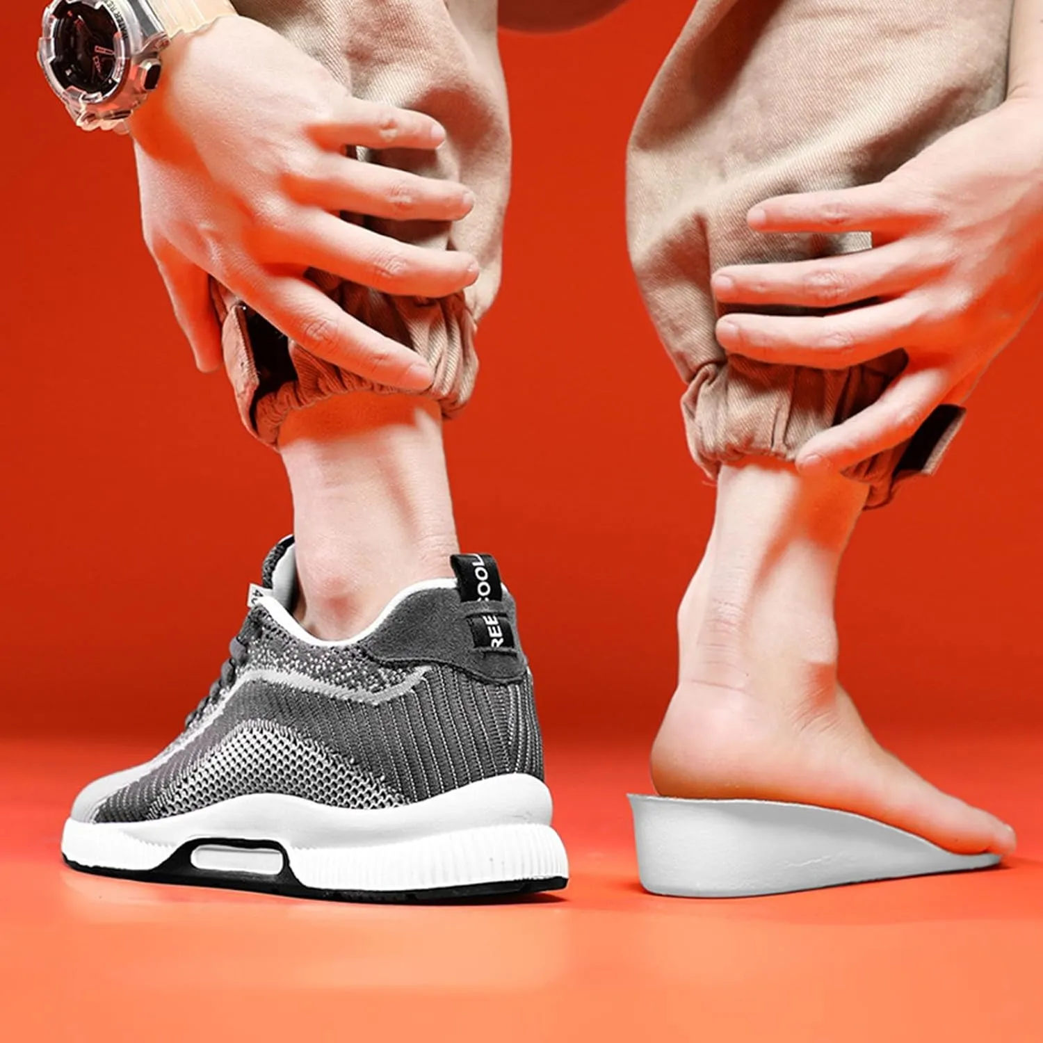 Couple Men's Elevator Shoes Men's Casual Mesh Trainers Lightweight Breathable Lace Up Sports Shoes Vintage Mens Sneaker