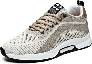 Couple Men's Elevator Shoes Men's Casual Mesh Trainers Lightweight Breathable Lace Up Sports Shoes Vintage Mens Sneaker