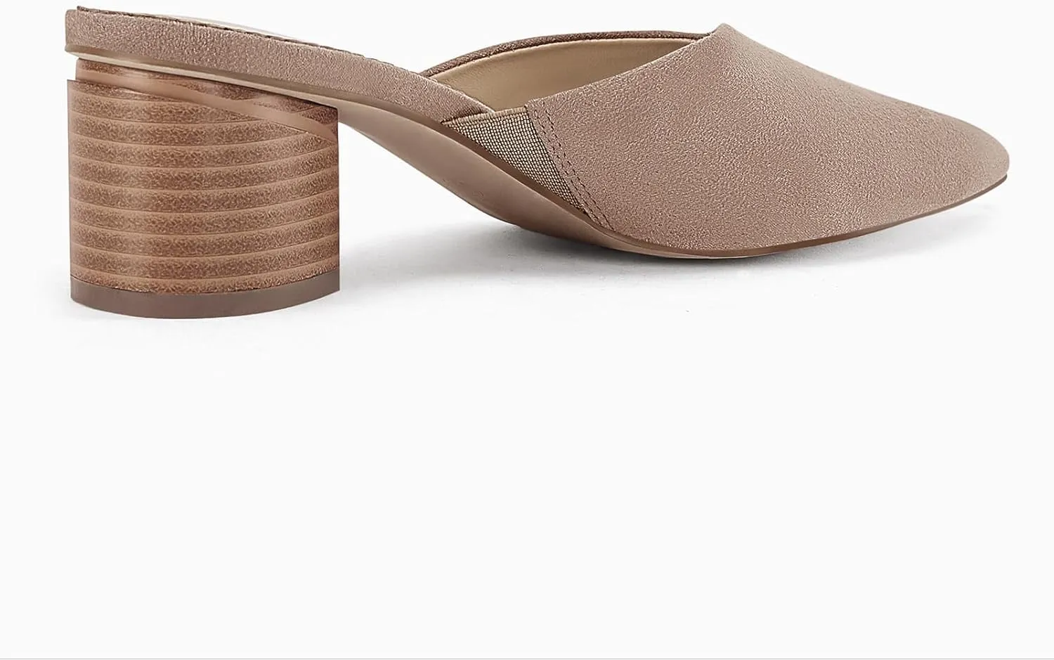 Coutgo Womens Pointed Toe V Cut Mules Chunky Block Heels Slip On Clogs Fashion Office Slides Shoes